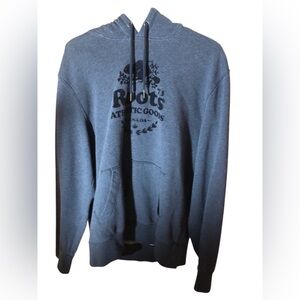 Roots Women’s Medium Hoodie with front pocket Black Grey